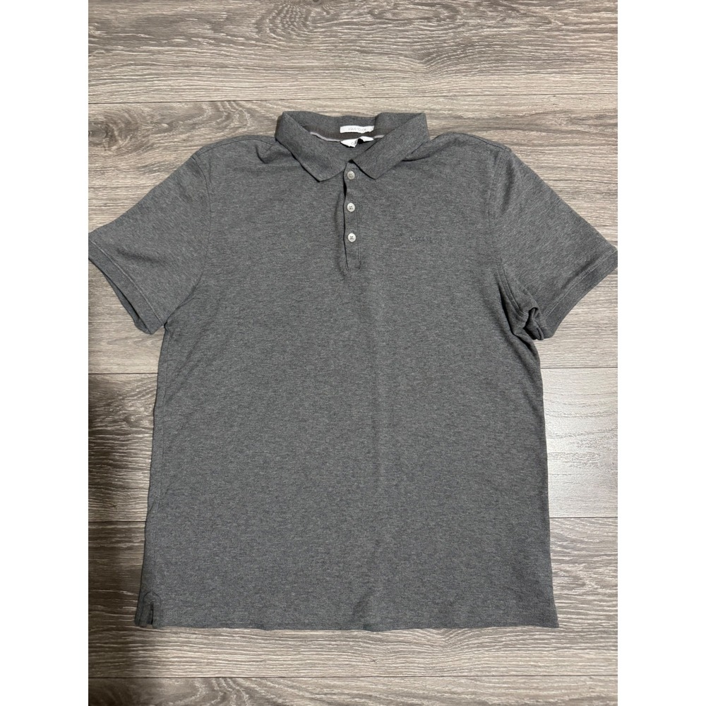 Calvin Klein Liquid Touch Mens‎ Polo Shirt Size S Grey Short Sleeve Cotton